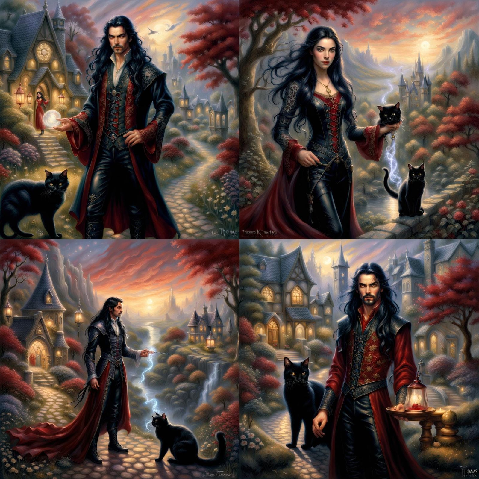 Ethereal Elven Wizard Casting Magic in Medieval Style