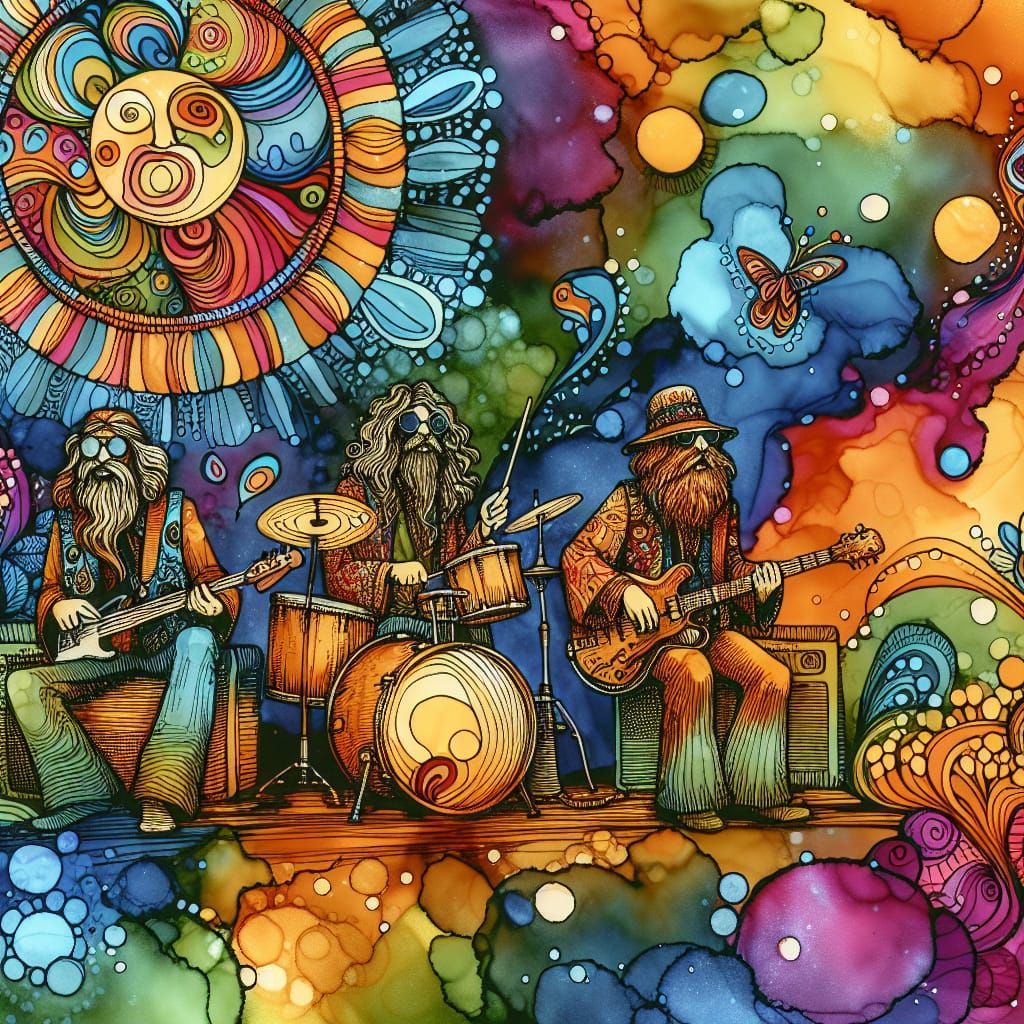 A hippie rock band
