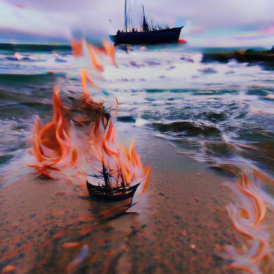 Figure Watches as the Past Burns Away