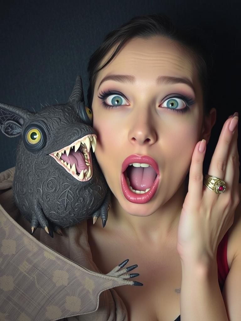 Campy Horror: Model and Bat Companion