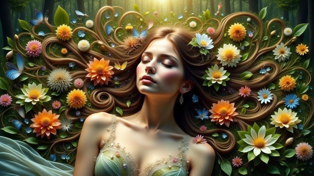 Ethereal Fantasy Portrait in Whimsical Nature Setting