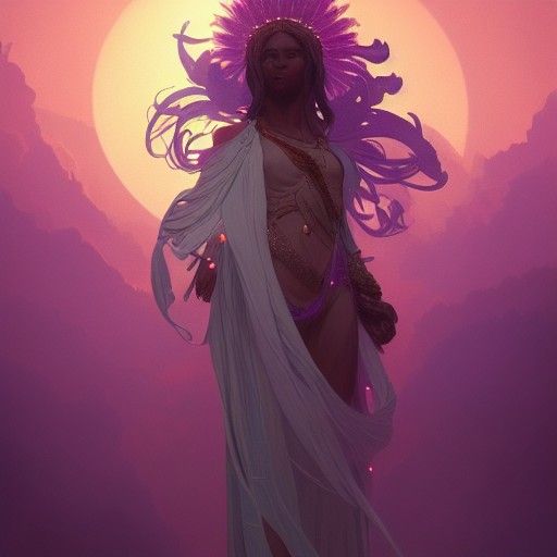 Sun Goddess of Triumph in Digital Art Style