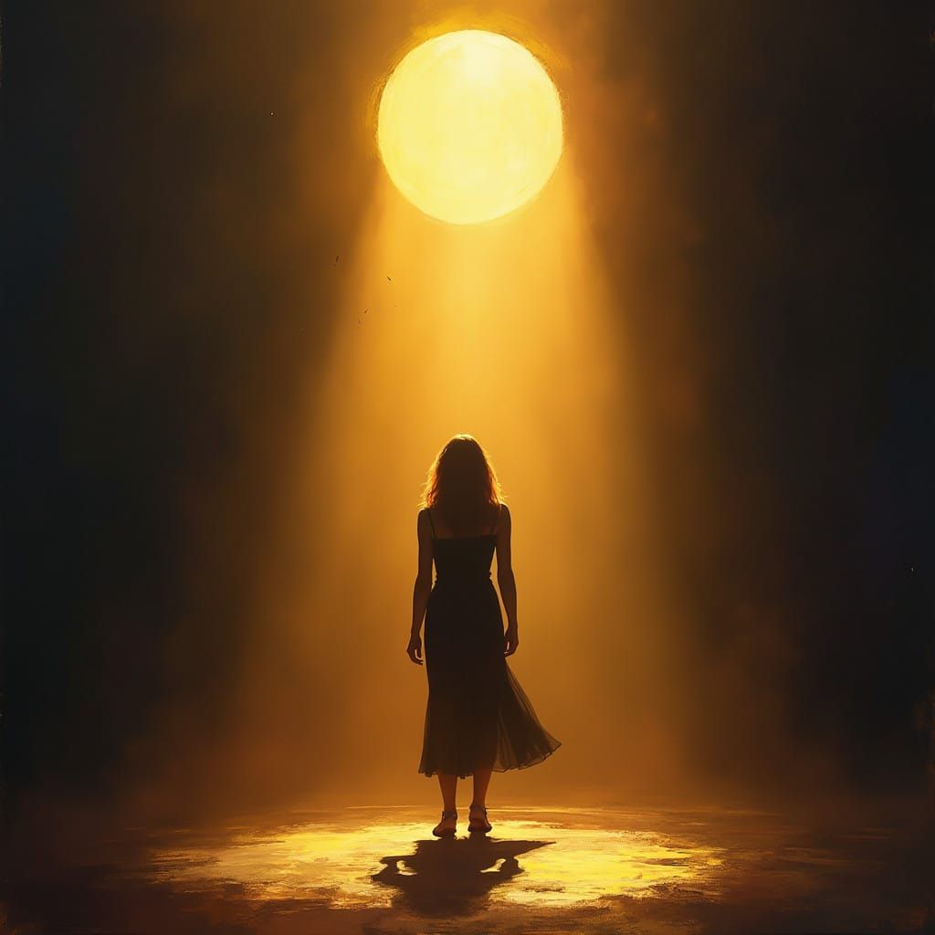 Triumphant Light Illuminates the Darkness in a Cyberpunk Sce...