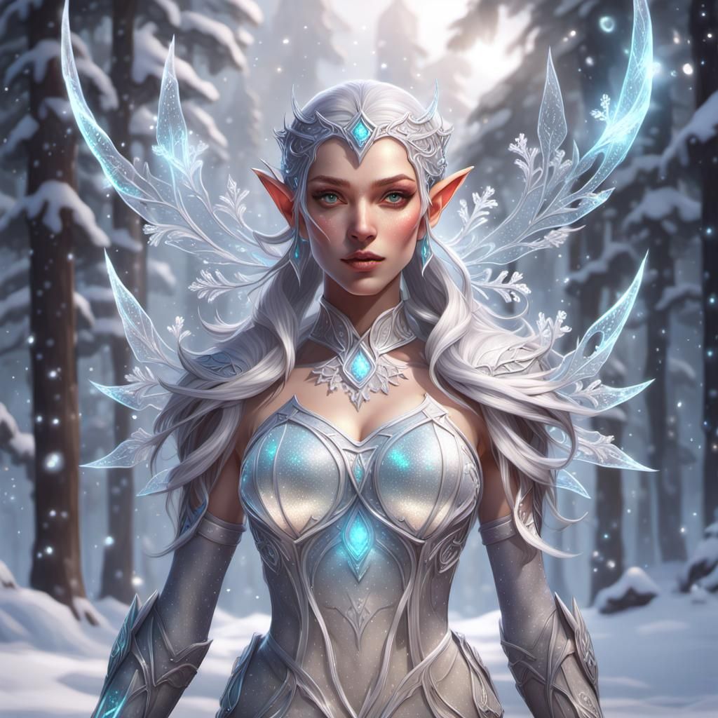 Ethereal Elf Girl Portrait in Digital Art Style