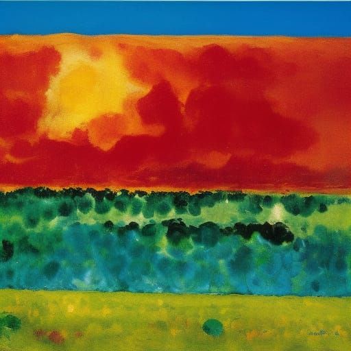 Surreal Billboard Deconstruction in Expressionist Style