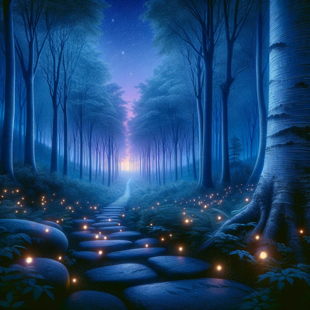 Mysterious Forest Entrance at Twilight