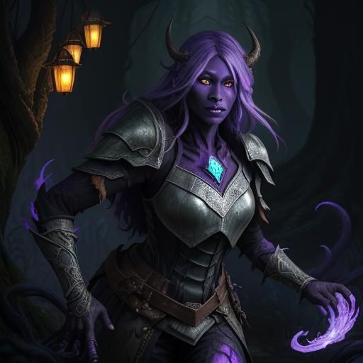Drow Hunter in Dark Fantasy Forest