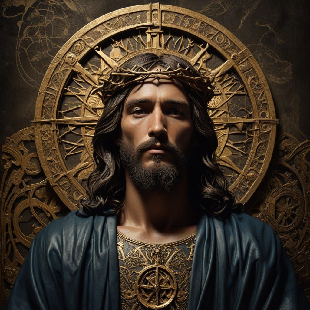 Jesus in Steampunk Style Inspired by Doré