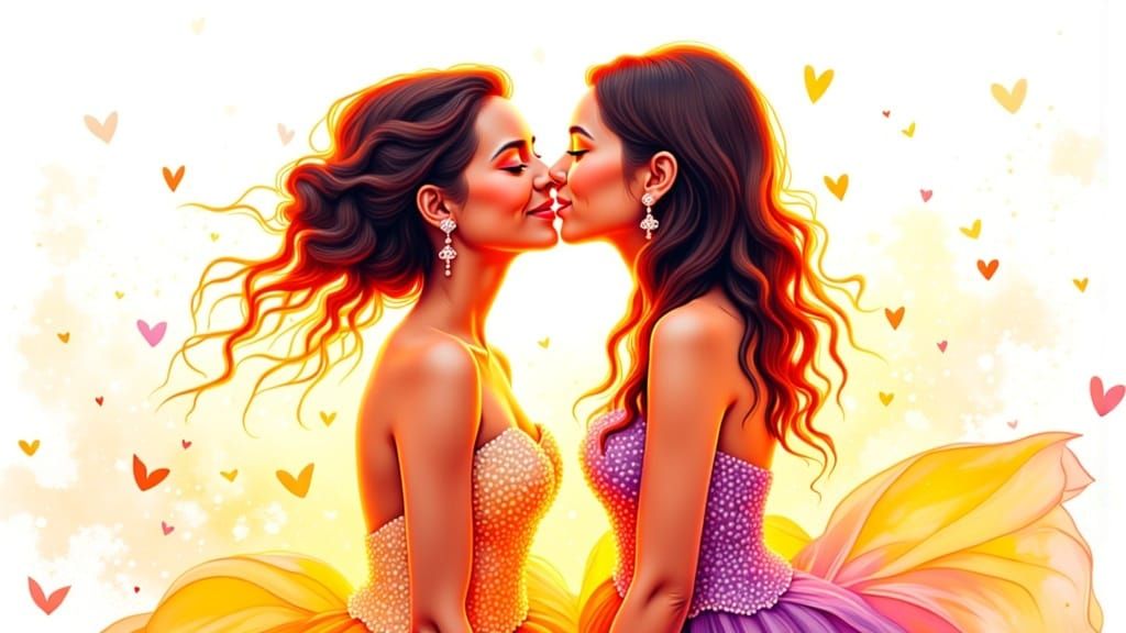 Celebratory Lesbian Wedding in Whimsical Garden Style