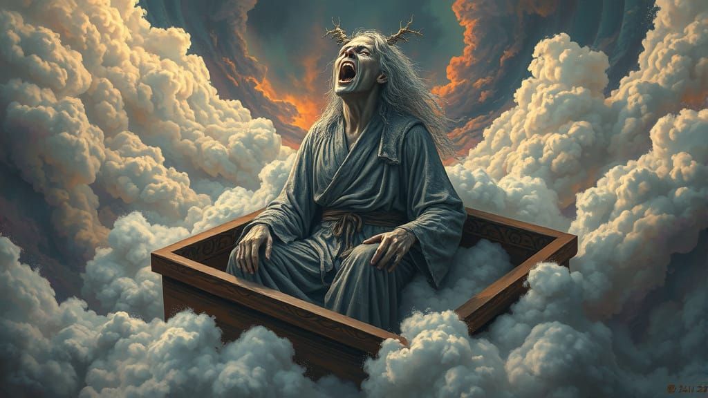 Ethereal Apparition Trapped in Dreamscape Coffin