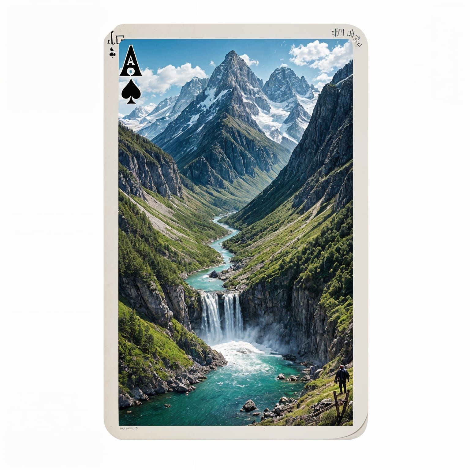 Ethereal Ace of Spades Landscape: Majestic Mountains and Ver...