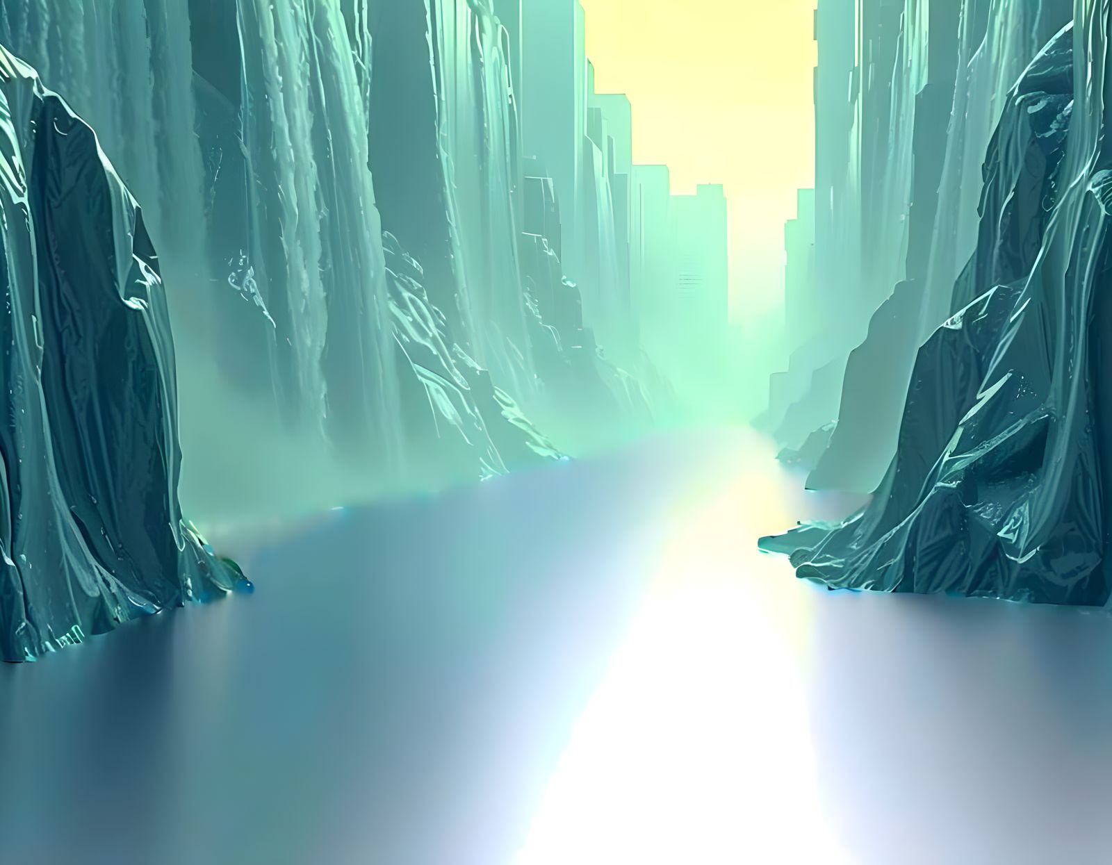 Sleek Metallic Surface Clouded by Fog