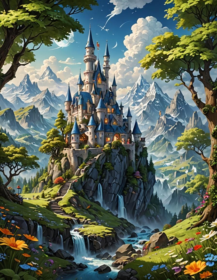 White Lioness in a Magical Desert Dreamscape