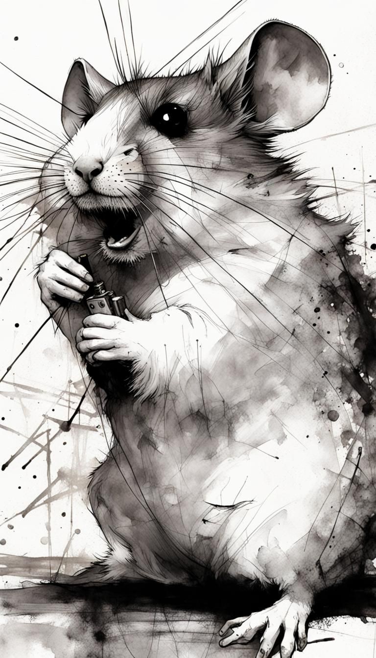 Hamster Close-Up in Comic Book Art Style