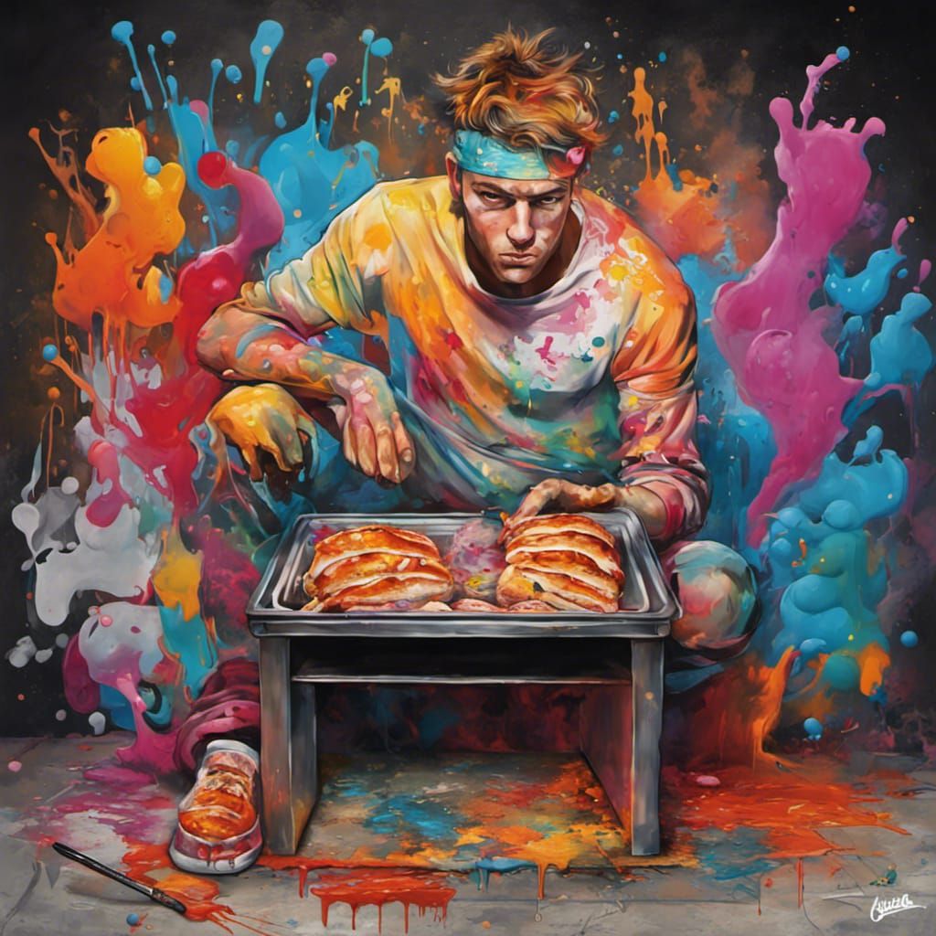 Graffiti Art: Young Man in an Oven