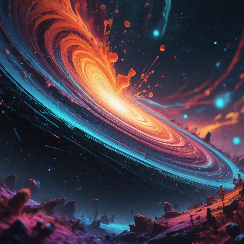 Fantasy Character Sketching in Cosmic Vortex Art