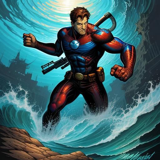 A Monkey in Water, as Perfect Comic Book Art