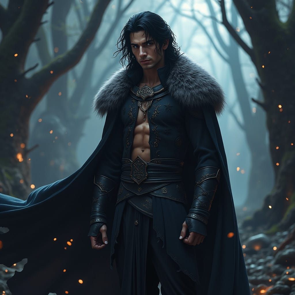 Ethereal Prince of Noctheria in Dark Fantasy Style