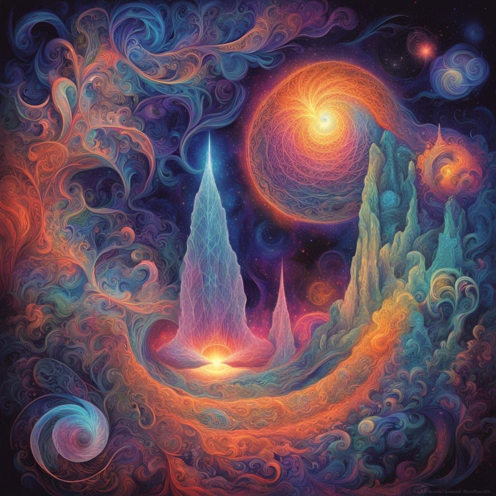 Vibrant Cosmic Vortex in Iridescent Holographic Saran Wrap