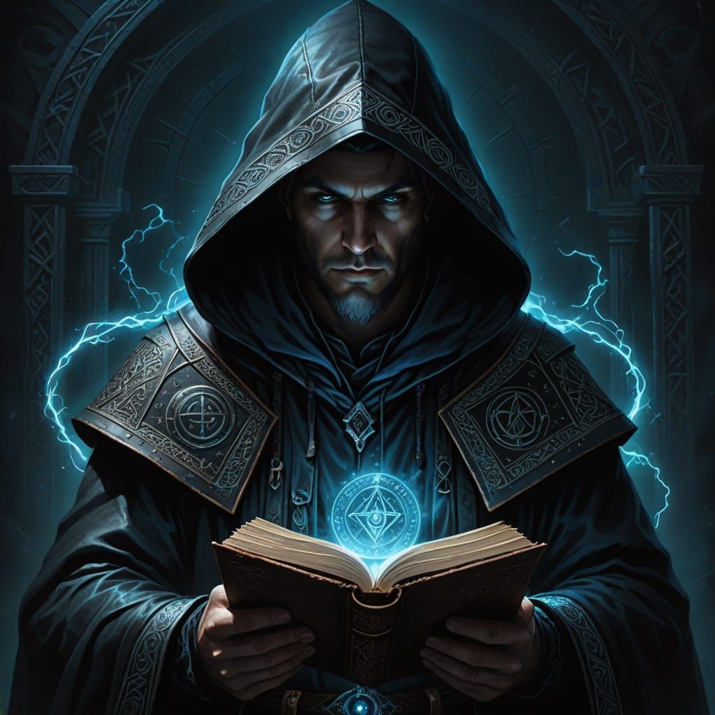 Dark Academia Figure in Mystic Study