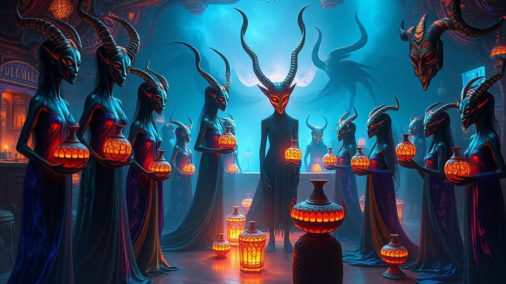 Dreamlike Tavern: Aliens, Demons, and Mystical Gathering