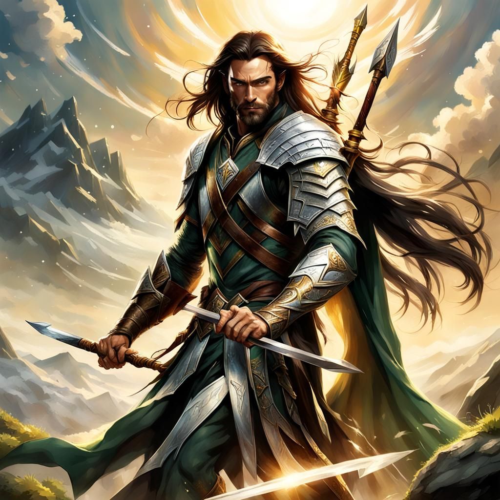 Elf Ranger Inspired by Hugh Jackman, Digital Art