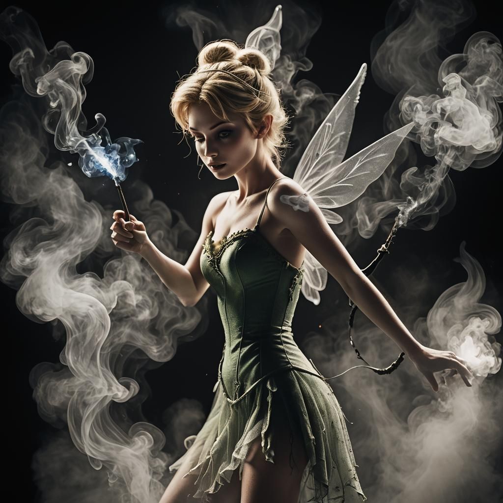 Matchstick Smoke Fairy in Dramatic Cinematic Lighting