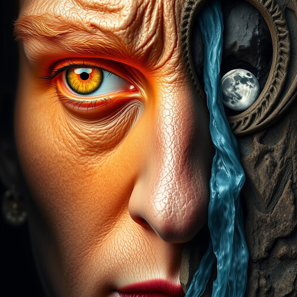 Surreal Face: Organic Meets Geological in Hyperrealism