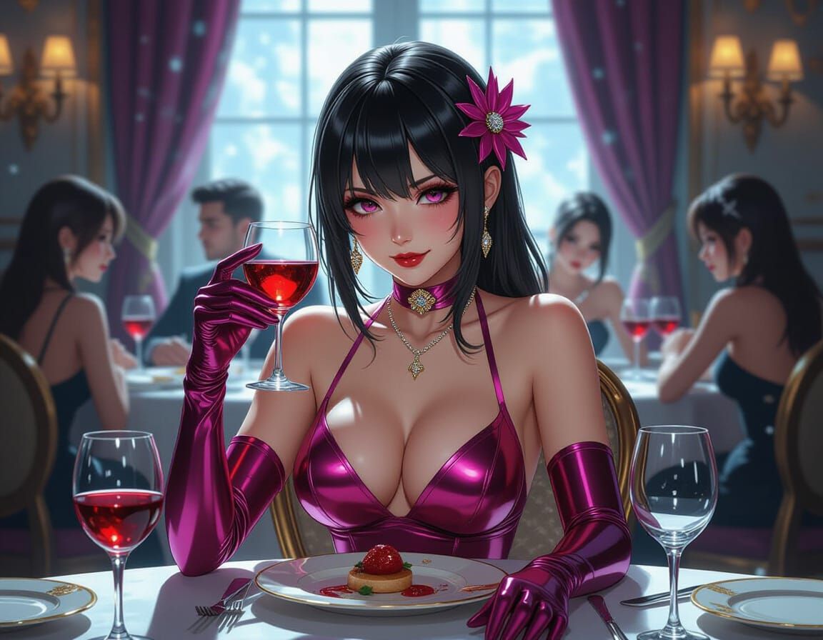 Anime Waifu at BioShock Splicer Dinner Party