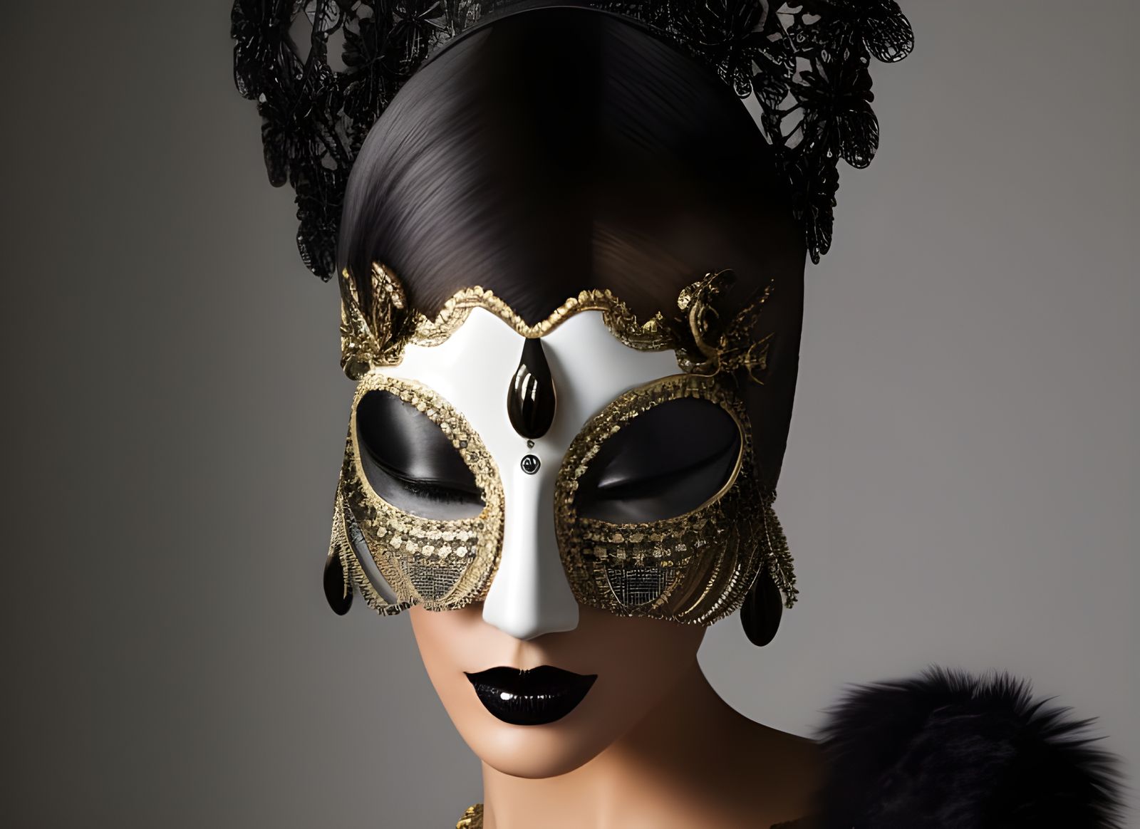 Diamond Masquerade: Fierce Princess in Opulent Carnival Cost...