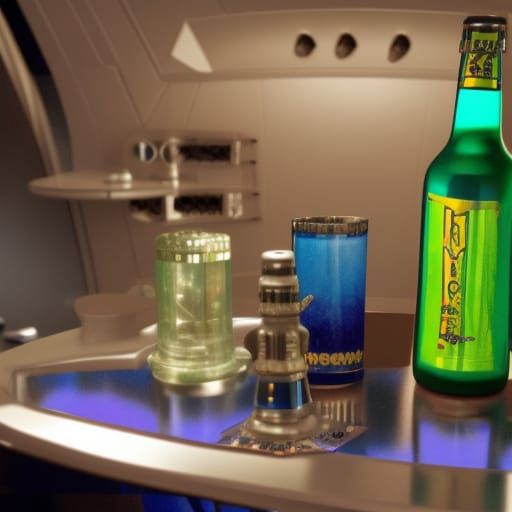 Romulan Ale in Starship Captain's Quarters