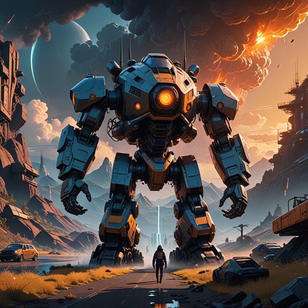 Epic Mech Emerges from Earth's Core in Sci-Fi Masterpiece