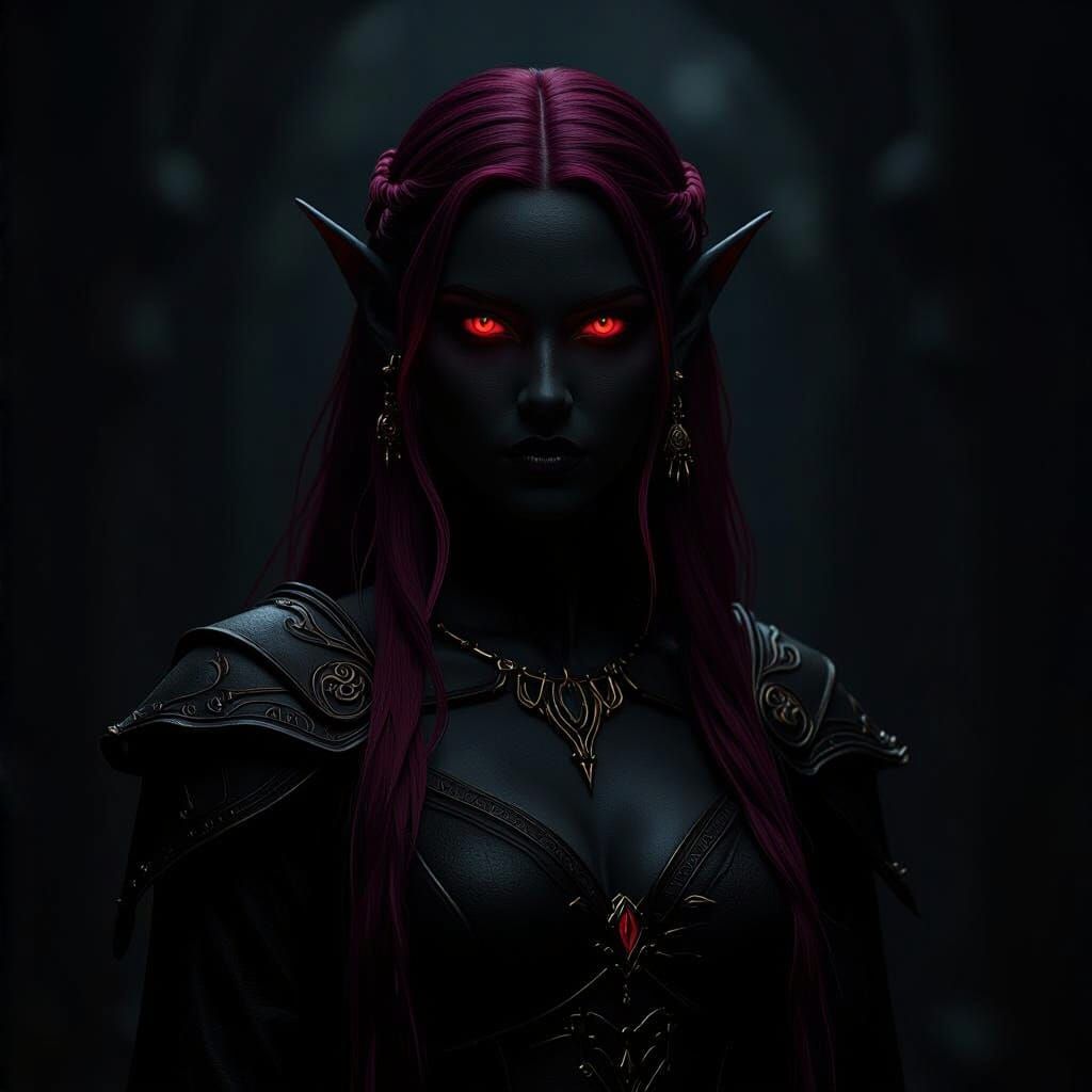 Elven Woman with Pink Hair by Rutkowski Style
