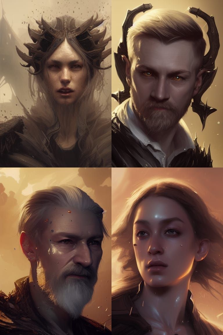 White Wizard Portrait in Dark Fantasy Style