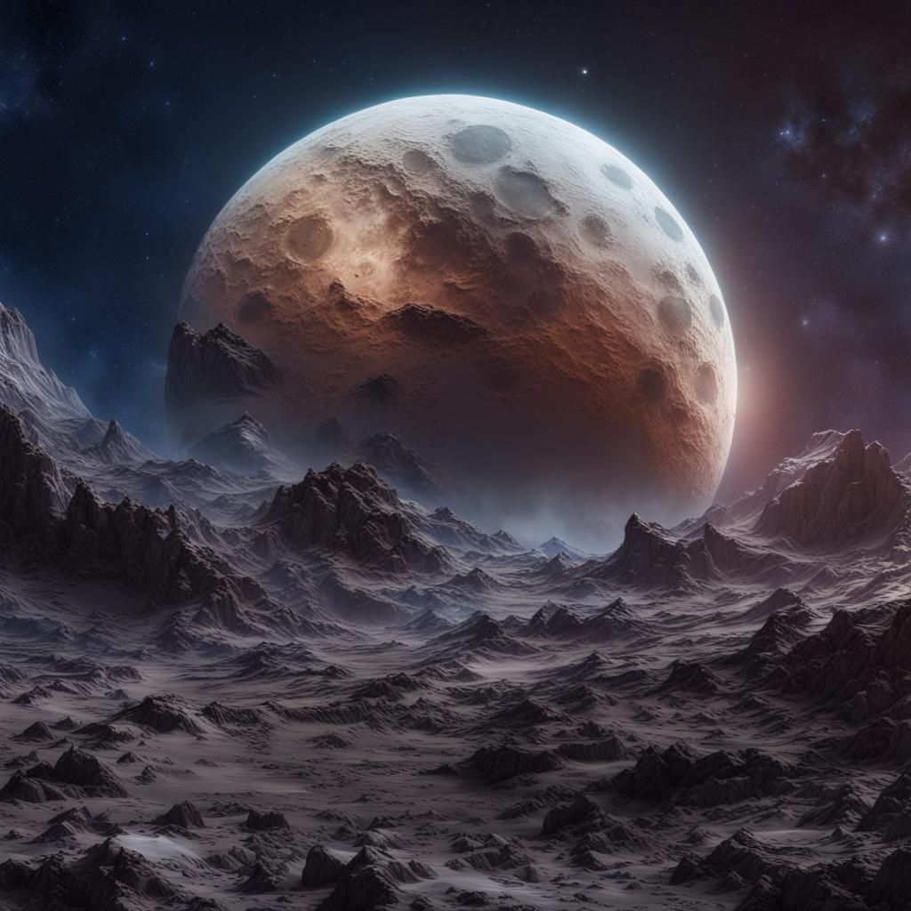 Moon and Galaxy Fantasy Concept Art
