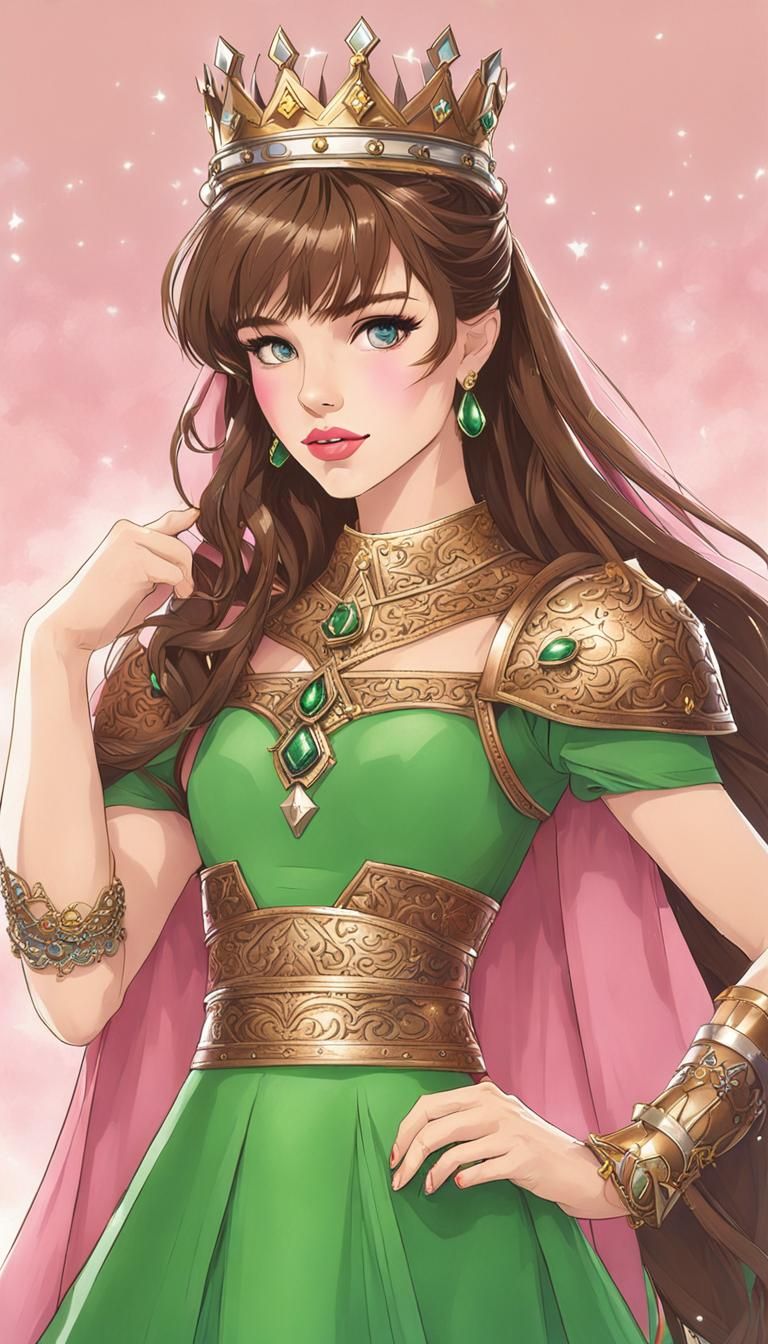 Princess Lana with Crown and Pink Dress