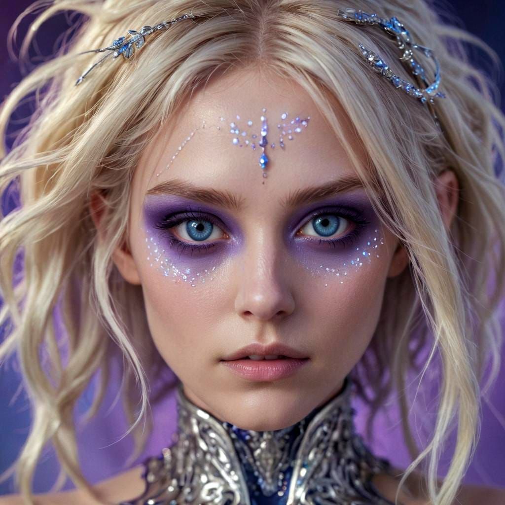 Ethereal Humanoid Portrait in High-Contrast Photography