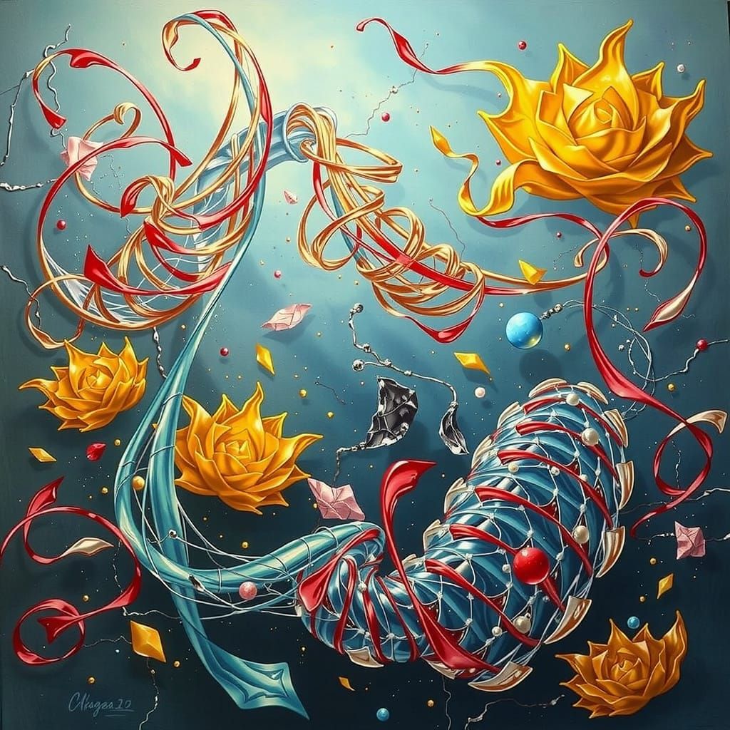 Abstract Swirling Gelato Colors in Bold Geometric Forms