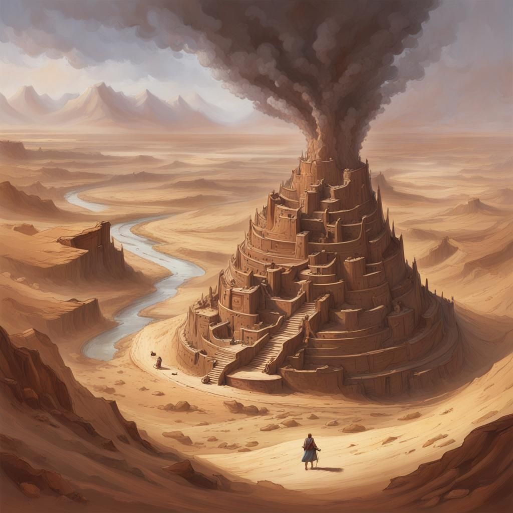 Sinister Excavation Site: A Dark Fantasy Landscape