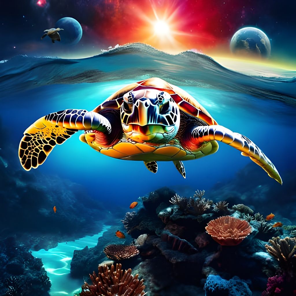 Abstract Astral Swimming: AI Generated Dreamscape