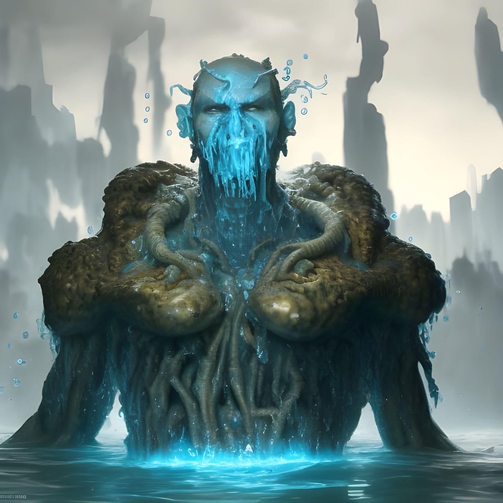 Water Elemental Portrait in Digital Art Style