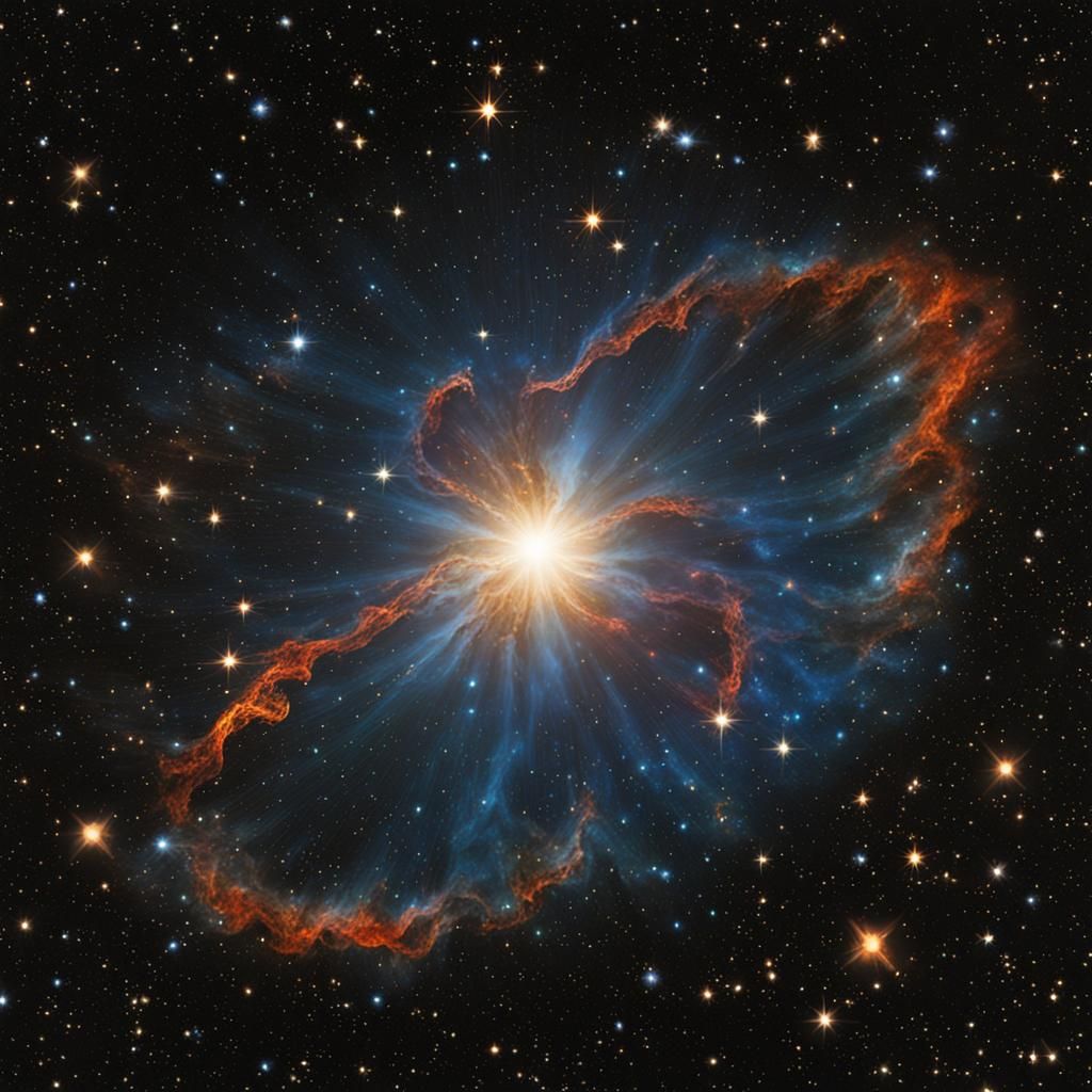 Dramatic Supernova Explosion in Space