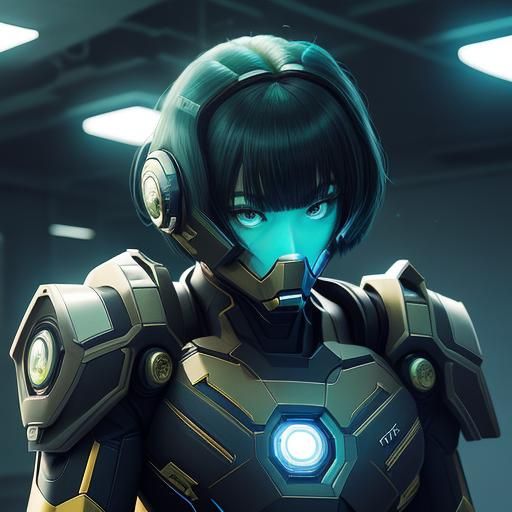 Sci-Fi Anime Spider-Woman in Space Marine Armor