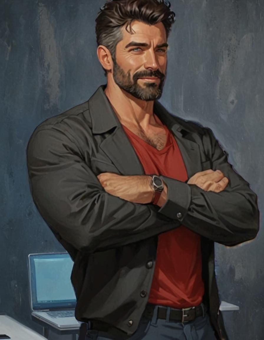 Handsome Older Hacker with Irresistible Smile