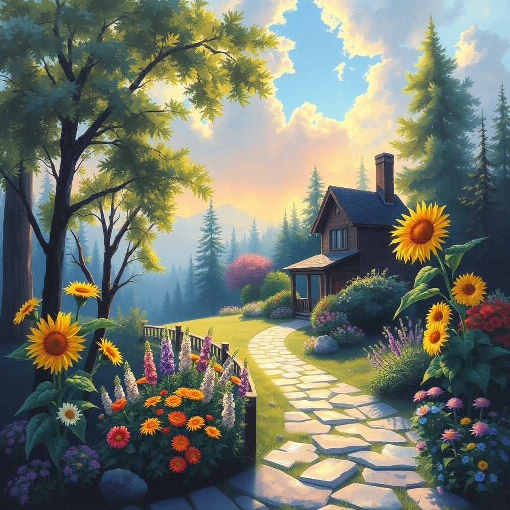 Sunflowers in Light: Impressionistic Style