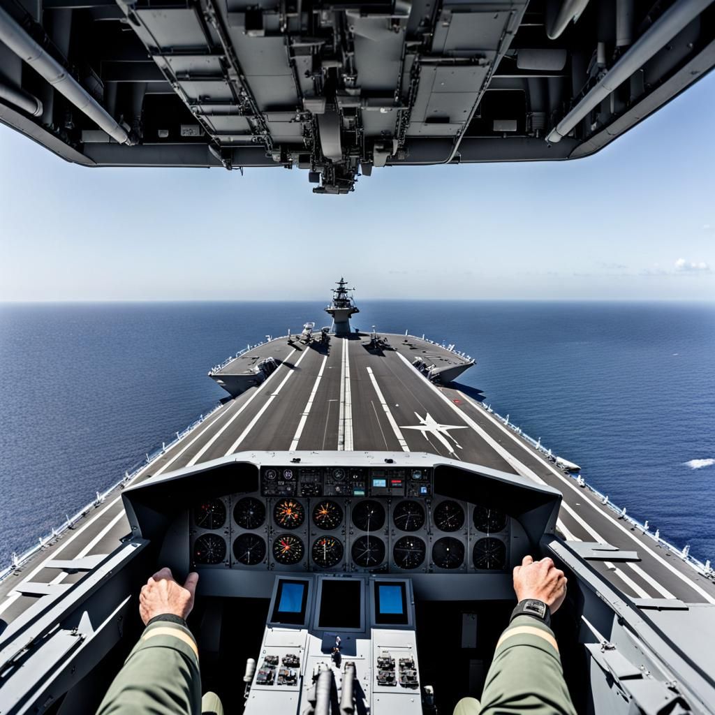Aircraft Cockpit Landing on Carrier