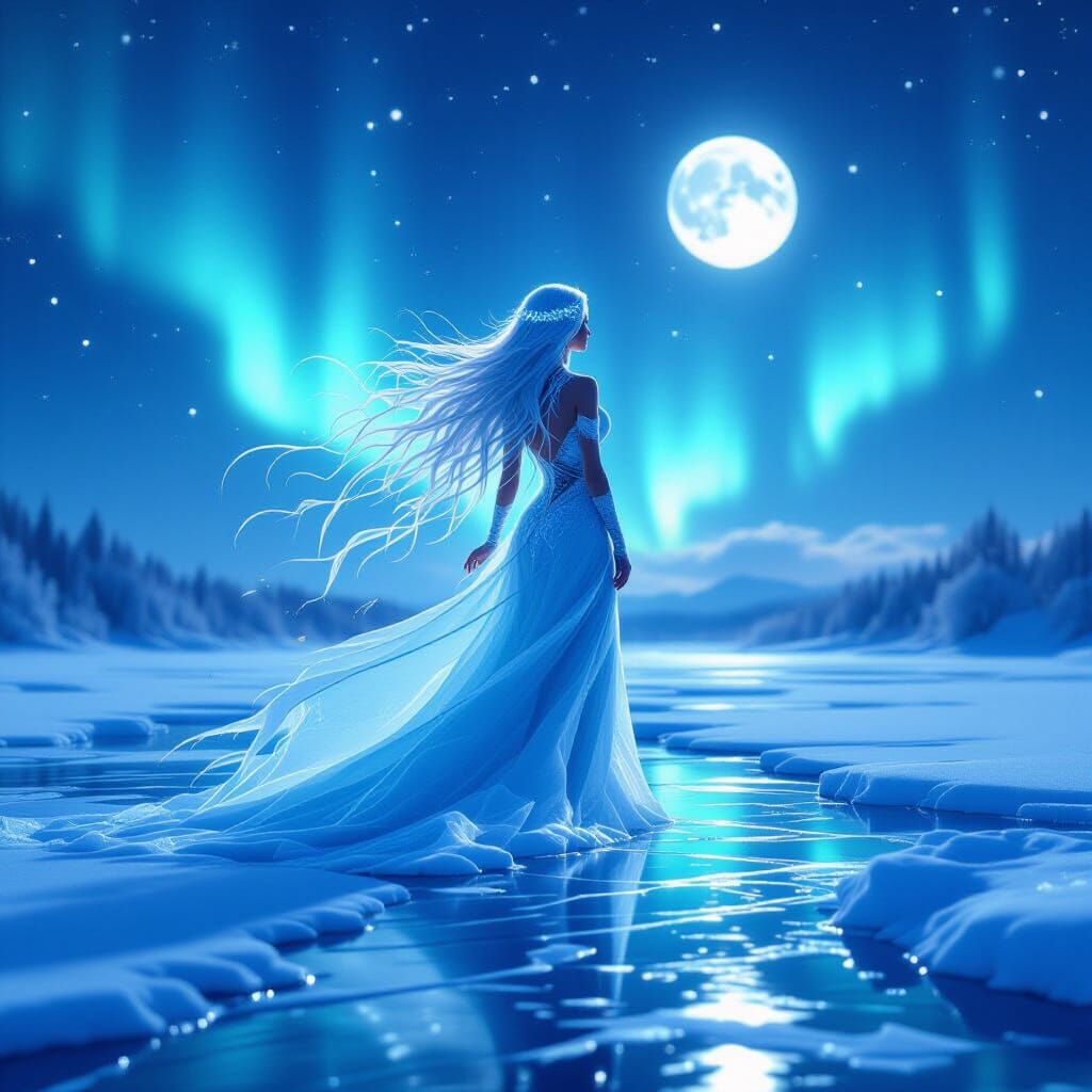 Aurora Borealis Goddess of Starlight and Ice