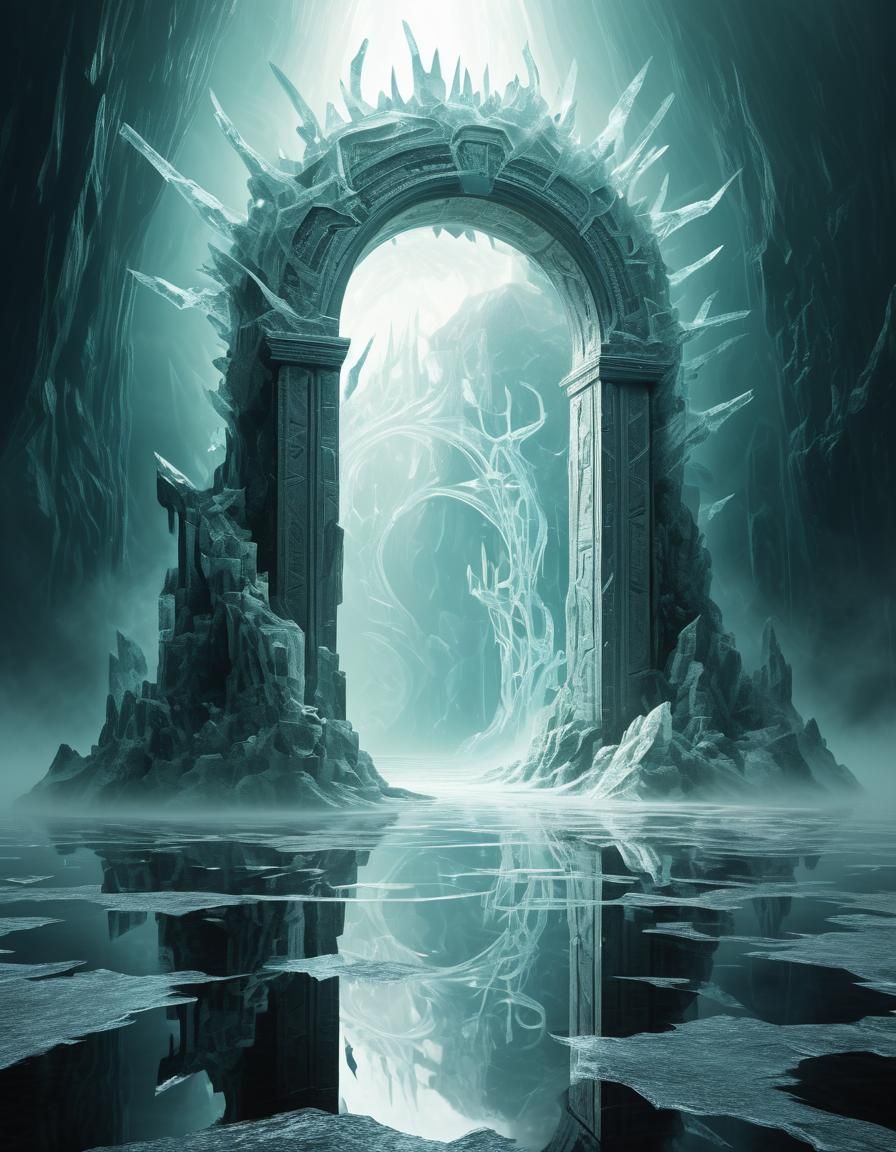 Magical Portal to Alien World in Cubist Style