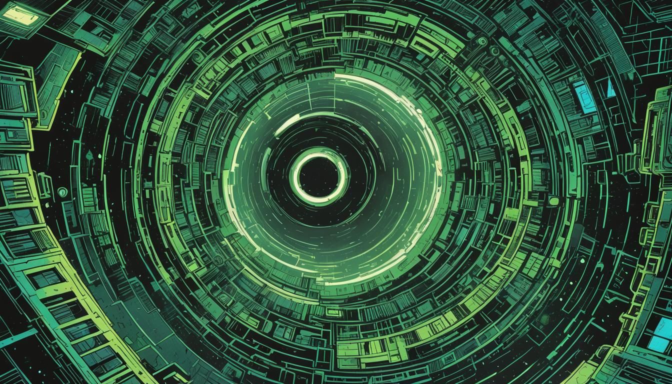 Cyberpunk Comic: Black Hole Book in Neon City