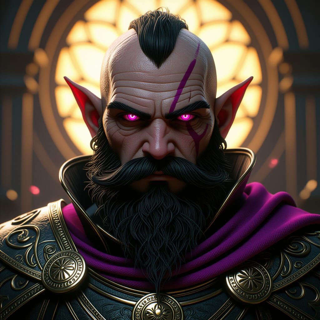Detailed Dark Fantasy Dwarf Portrait in 8K Resolution